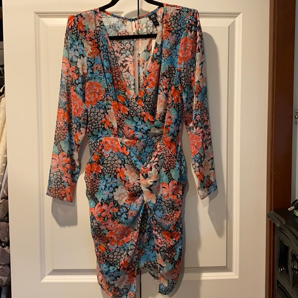 River Island Dresses & Skirts - NWT River Island Floral Dress. Long Sleeves. 80’s Classic Style. UK 12 US 8.